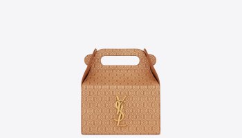 YSL TAKE-AWAY BOX IN VEGETABLE-TANNED LEATHER BAG