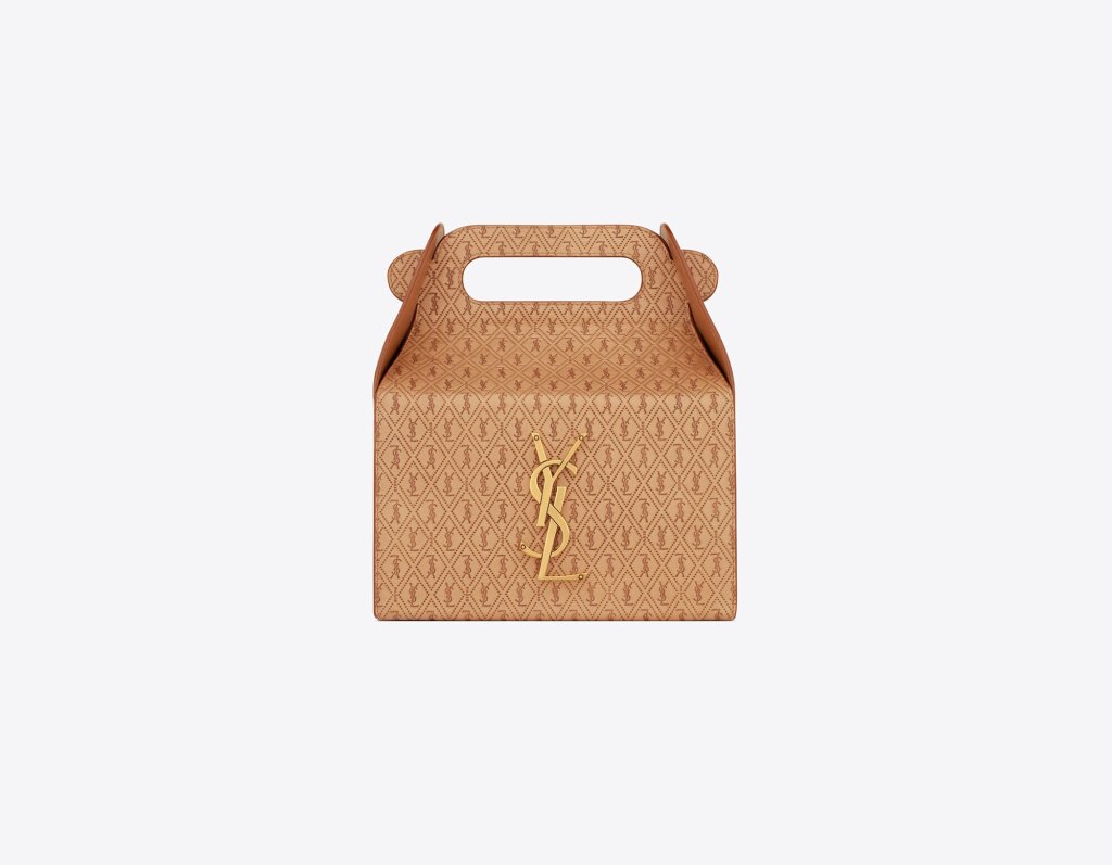 YSL TAKE-AWAY BOX IN VEGETABLE-TANNED LEATHER BAG