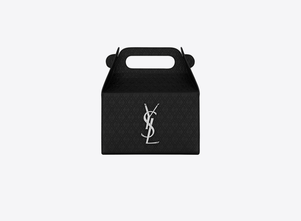 YSL TAKE-AWAY BOX IN VEGETABLE-TANNED LEATHER BAG