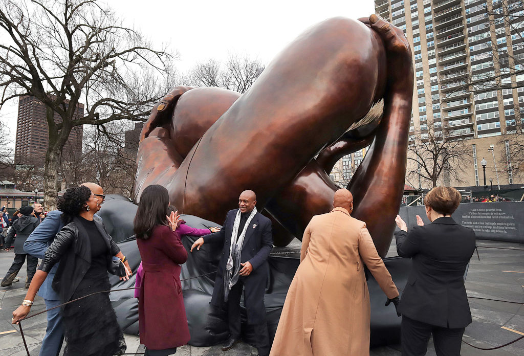 The Embrace is Unveiled At Boston Common
