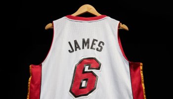 LeBron James game worn Heat jersey