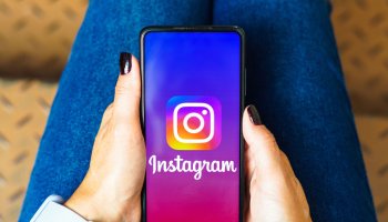 In this photo illustration, the Instagram logo is displayed...