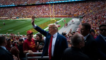 Former President Donald Trump Iowa football