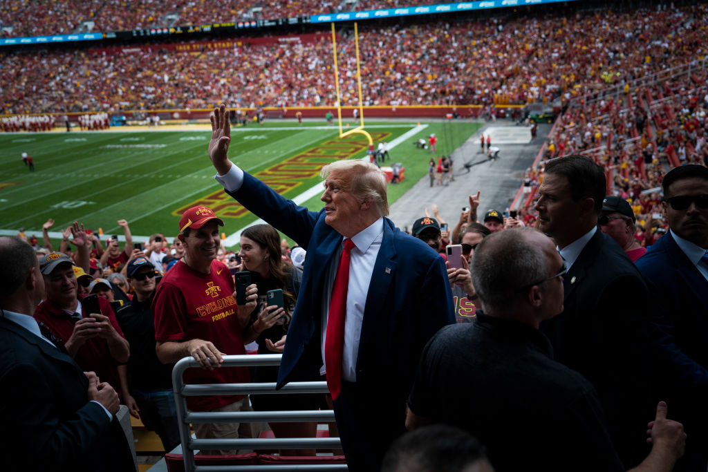 Former President Donald Trump Iowa football