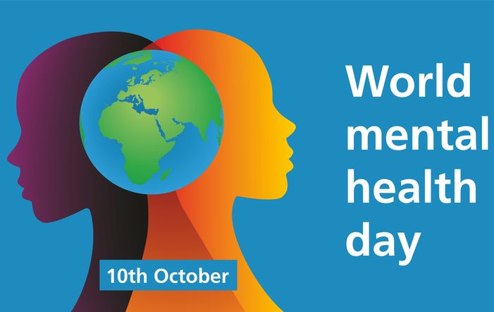 Banner World Mental Health Day, 10 october. Dimension 16:9.