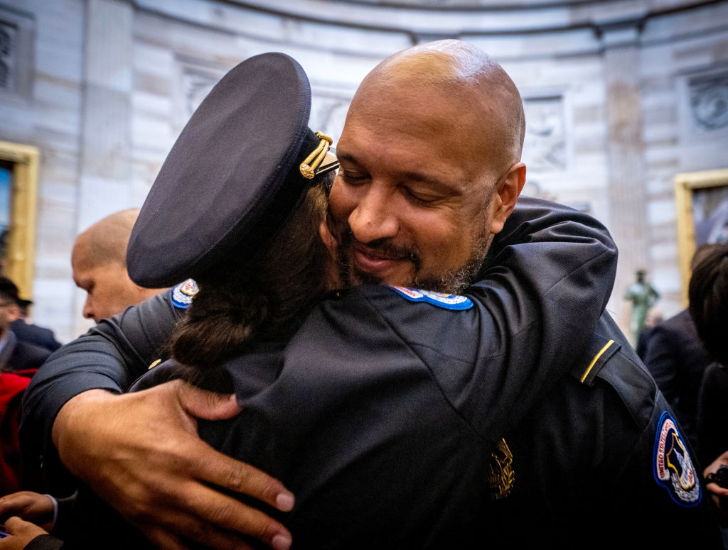 Congressional Leaders hold a Gold Medal Ceremony to honor the US Capitol Police, the Washington D.C Metropolitan Police and others who protected the Capitol on january 6, 2021, on December 06 in Washington, DC.
