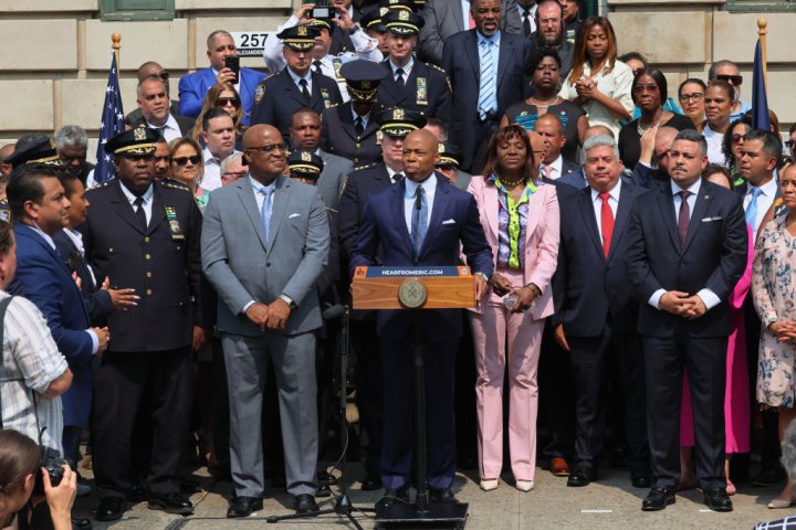 New York City Mayor Eric Adams Announces Edward Caban As New NYPD Commissioner