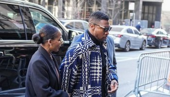 Actor Jonathan Majors Arrives For Sentencing In Domestic Abuse Case