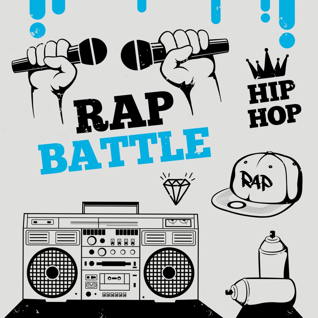 Rap battle, hip-hop, breakdance music design elements