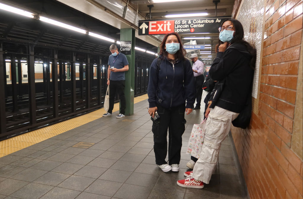 People Wear Masks as Protection from Smoke in New York City