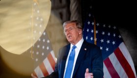 President-Elect Trump Speaks To The Press At Mar-A-Lago