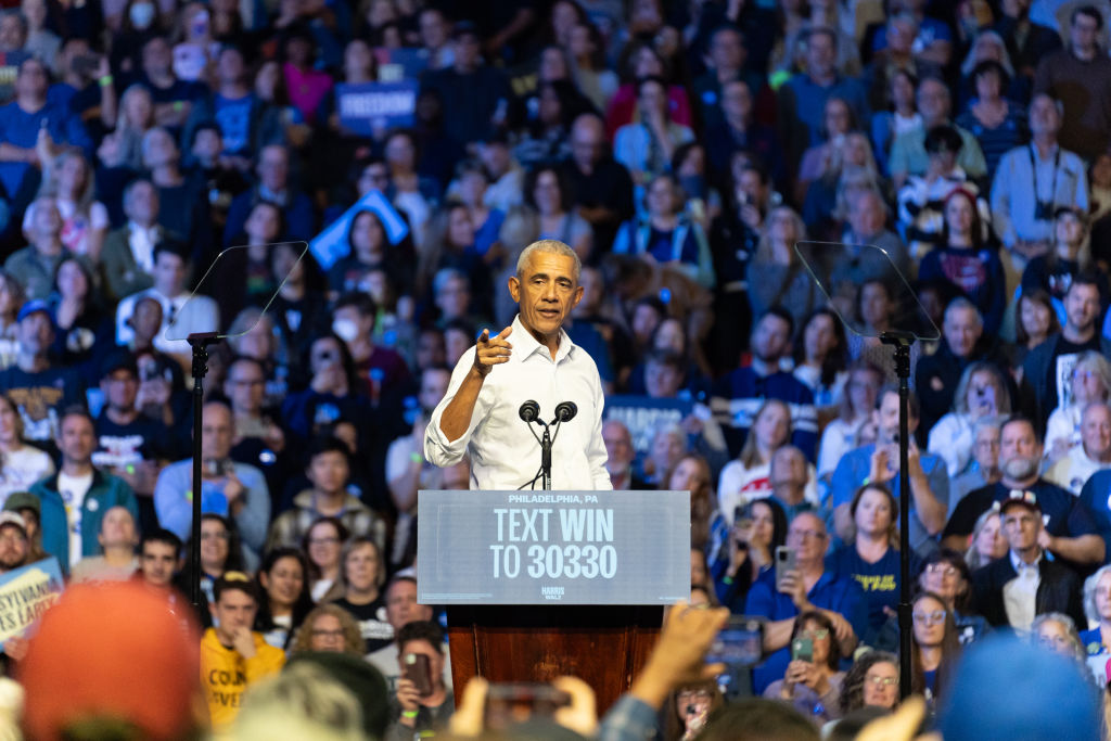 Former President Barack Obama Rallies For Harris-Walz In Philadelphia
