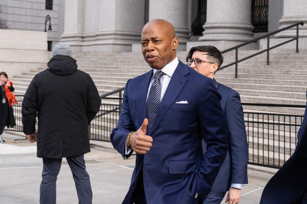 Mayor Eric Adams leaves criminal federal court, Thurgood...