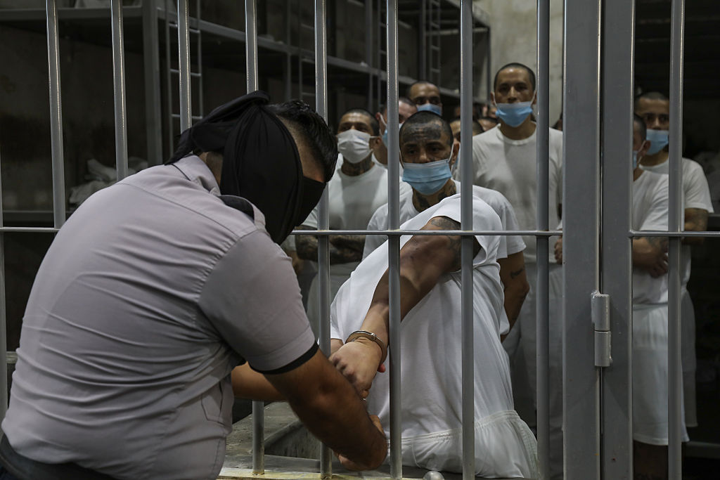 Gang members at the Terrorism Confinement Center (Cecot) in El Salvador