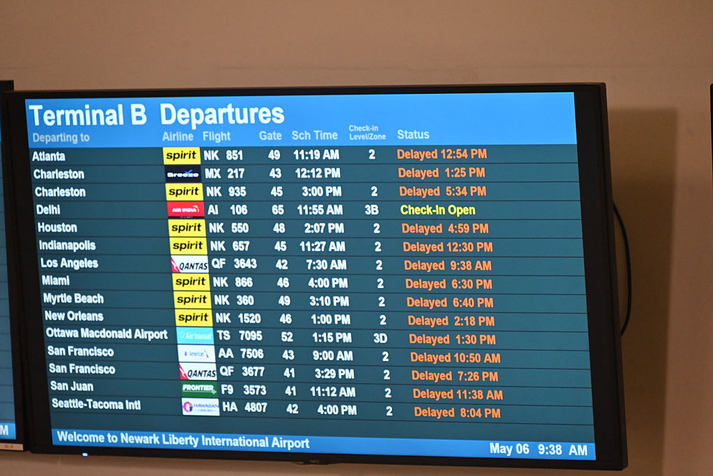 Newark Airport as travelers are facing eight straight days of massive delay