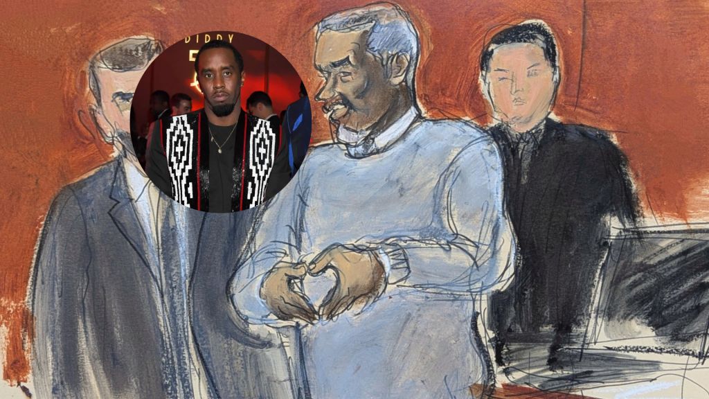 From Bad Boy To Sad Boy: Diddy Throws Up A Heart In Courtroom Sketch