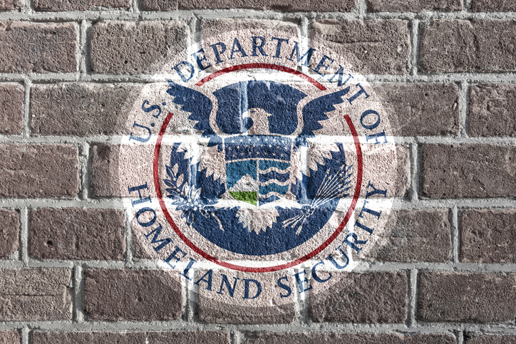 Department of Homeland Security Painted on a Wall