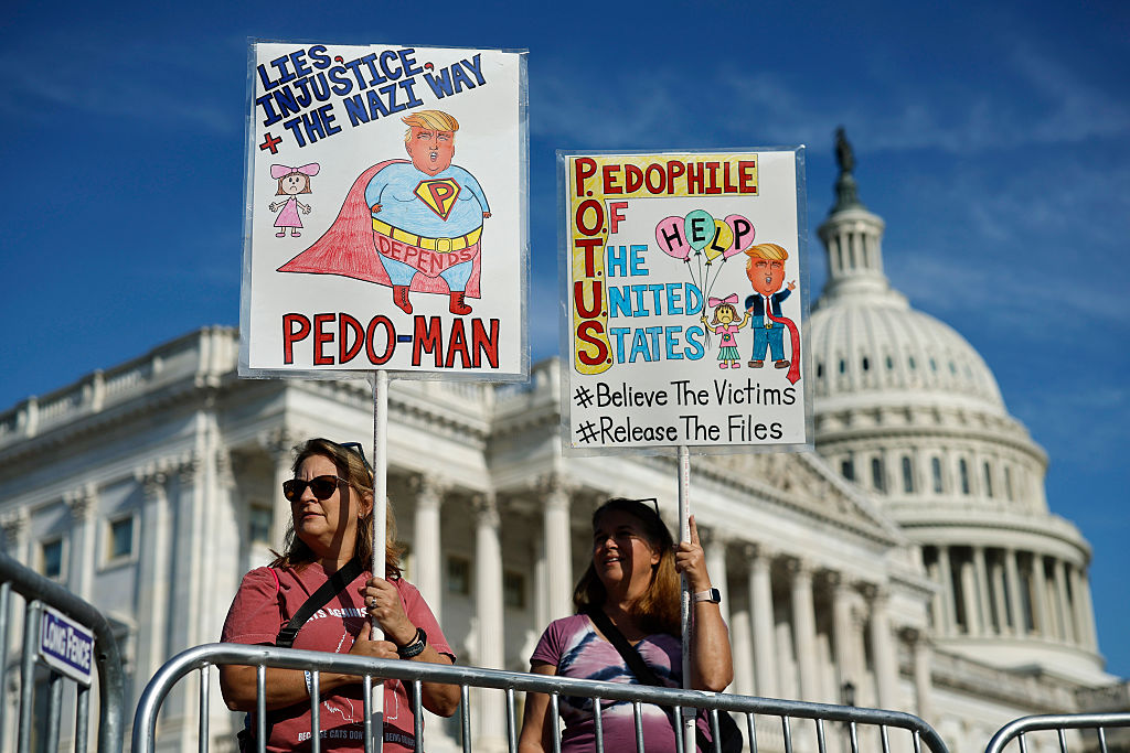 Rally Held Outside U.S. Capitol In Solidarity With Epstein Victims