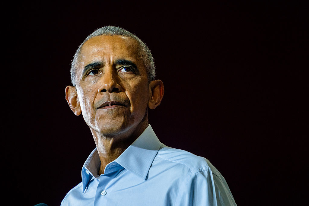 Former US President Barack Obama, Raphael Warnock and Stacey Abrams GA Midterms