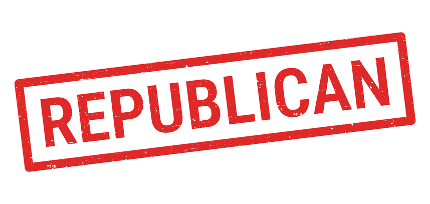 Republican - Red rubber stamp on white background