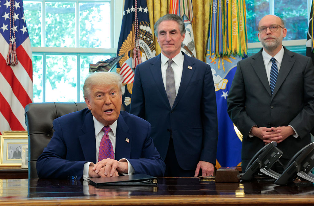President Trump Makes Statement In The Oval Office