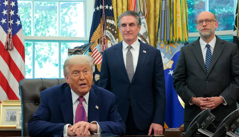 President Trump Makes Statement In The Oval Office