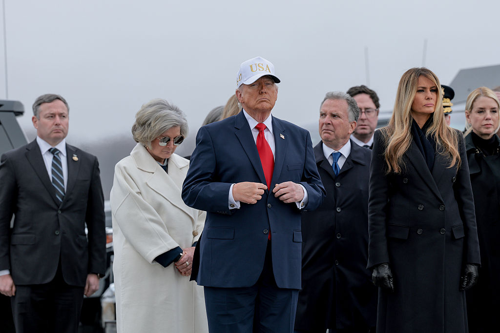 Donald Trump Wears a Hat During a Dignified Transfer Ceremony