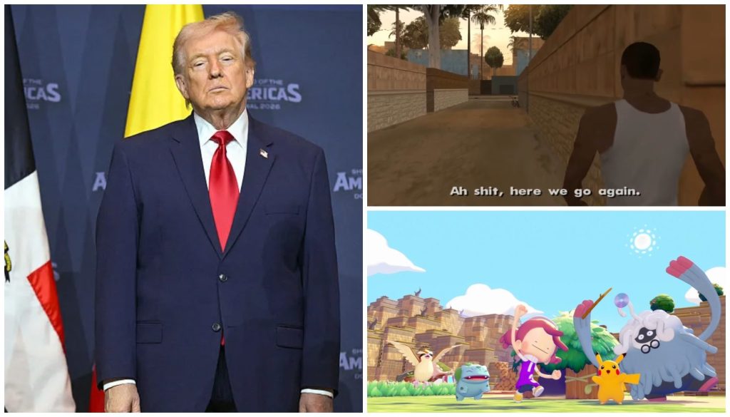 hiphopwired.com - Bernard Smalls (@PhotosByBeanz) - Trump White House Uses 'Grand Theft Auto: San Andreas' & 'Pok&eacute;mon Pokopia' Memes To Push Iran War Propaganda & Terrible Policies