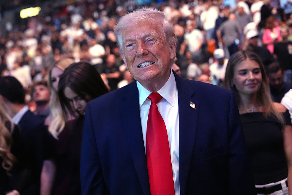 President Trump Attends UFC Fight At Kaseya Center In Miami