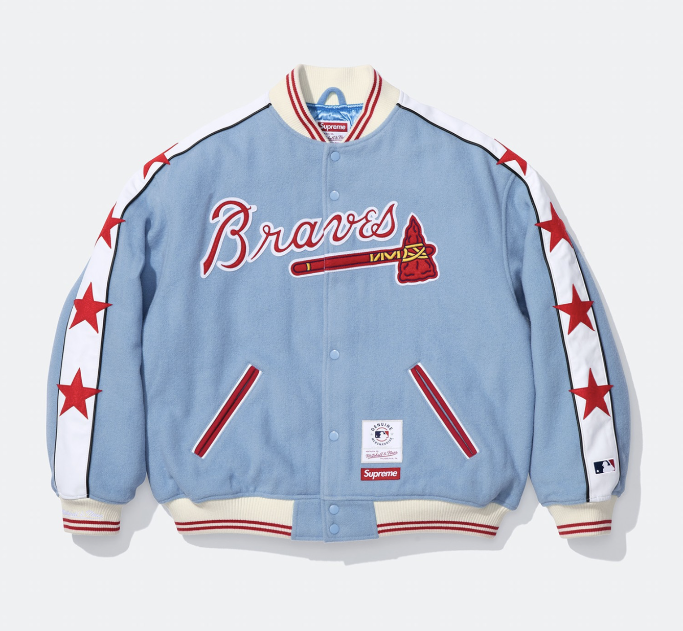 SUPREME MITCHELL & NESS ATLANTA BRAVES JACKET