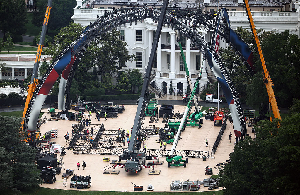 President Trump's Ongoing Construction At The White House And Repainting Of The Reflecting Pool