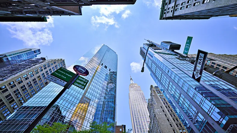 Empire State Building and Midtown Manhattan skyscrapers. New York City, New York, USA.
