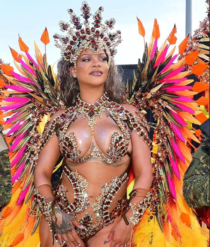 Rihanna Stuns At Crop Over In Carnival-Ready Outfit